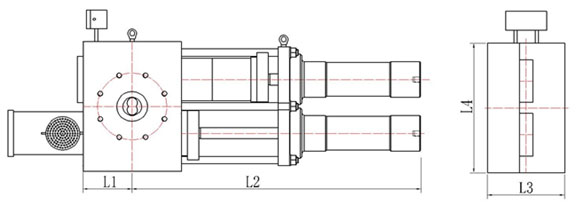 drawing of double plate screen changer